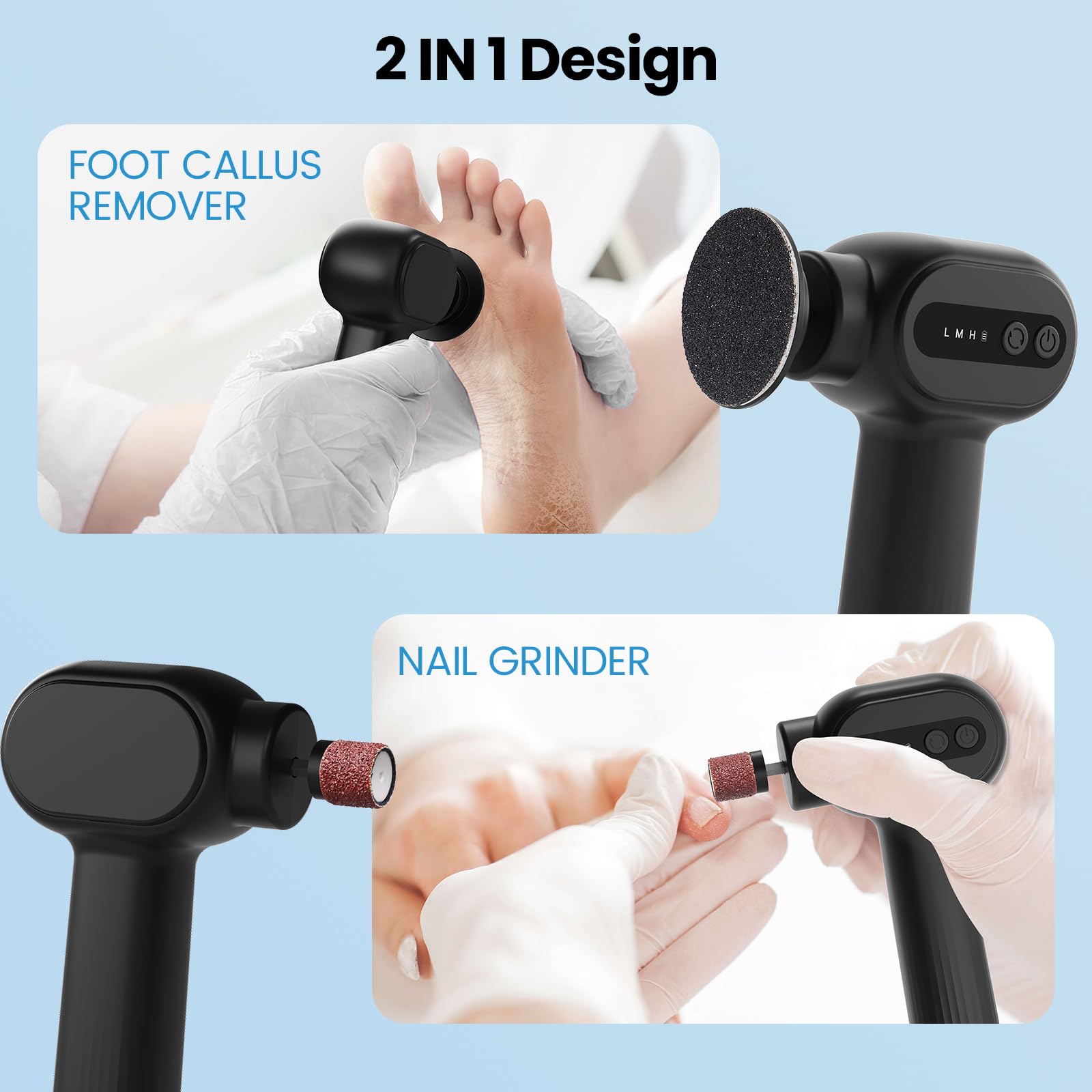 Removedor eléctrico de callos para pies, recargable, profesional, electrónico, lima de pies, amoladora de uñas