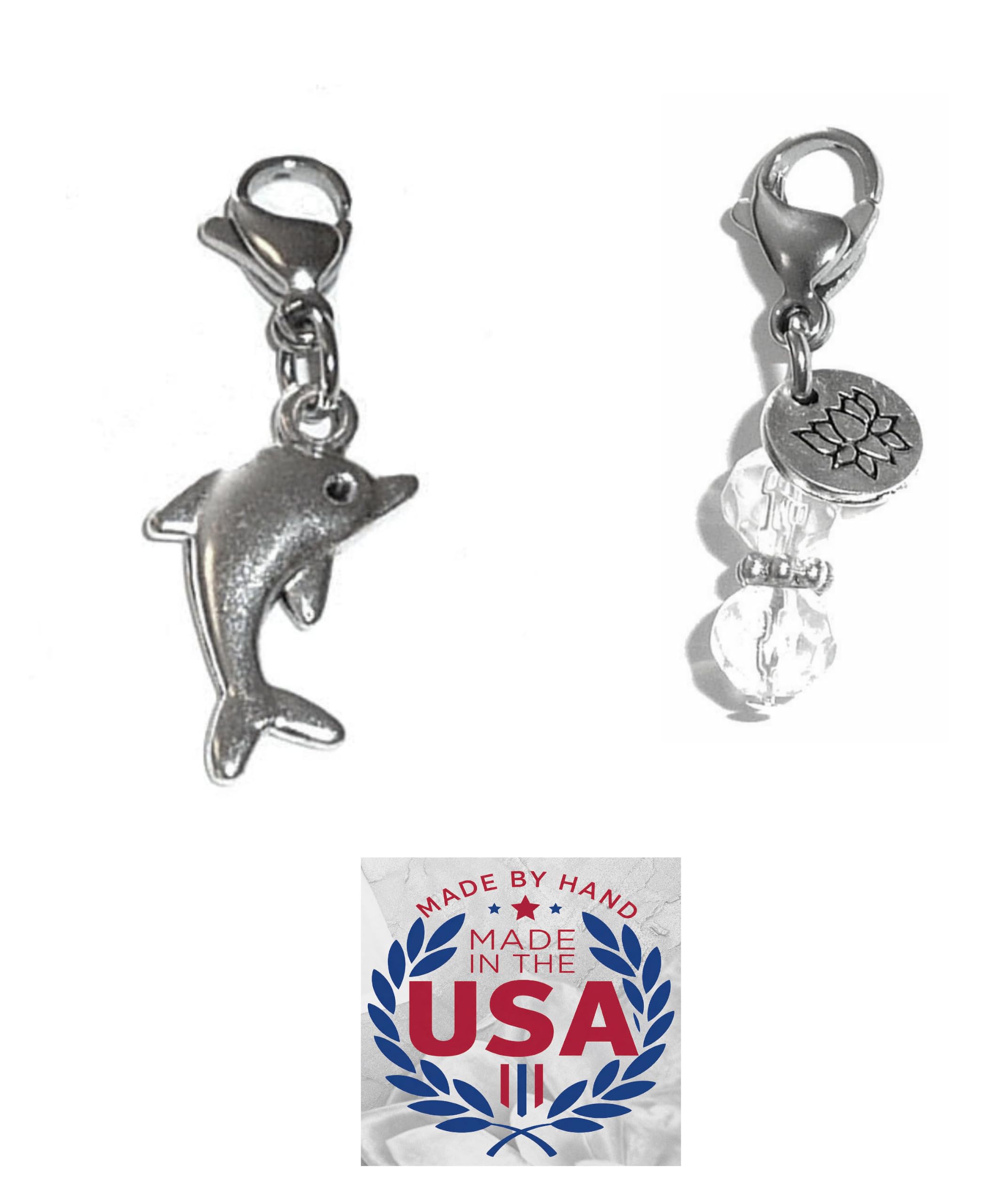 Hidden Hollow Beads Clip On Charm for Purse, Handbag, Keychain, Zipper Pull, Backpack, Jewelry Accessory, USA
