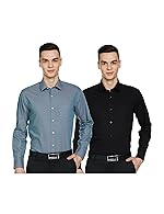 Symbol Men’s Cotton Formal Shirt | Casual | Plain | Full Sleeve | Combo Pack of 2 – Regular Fit (Available in Plus Sizes)