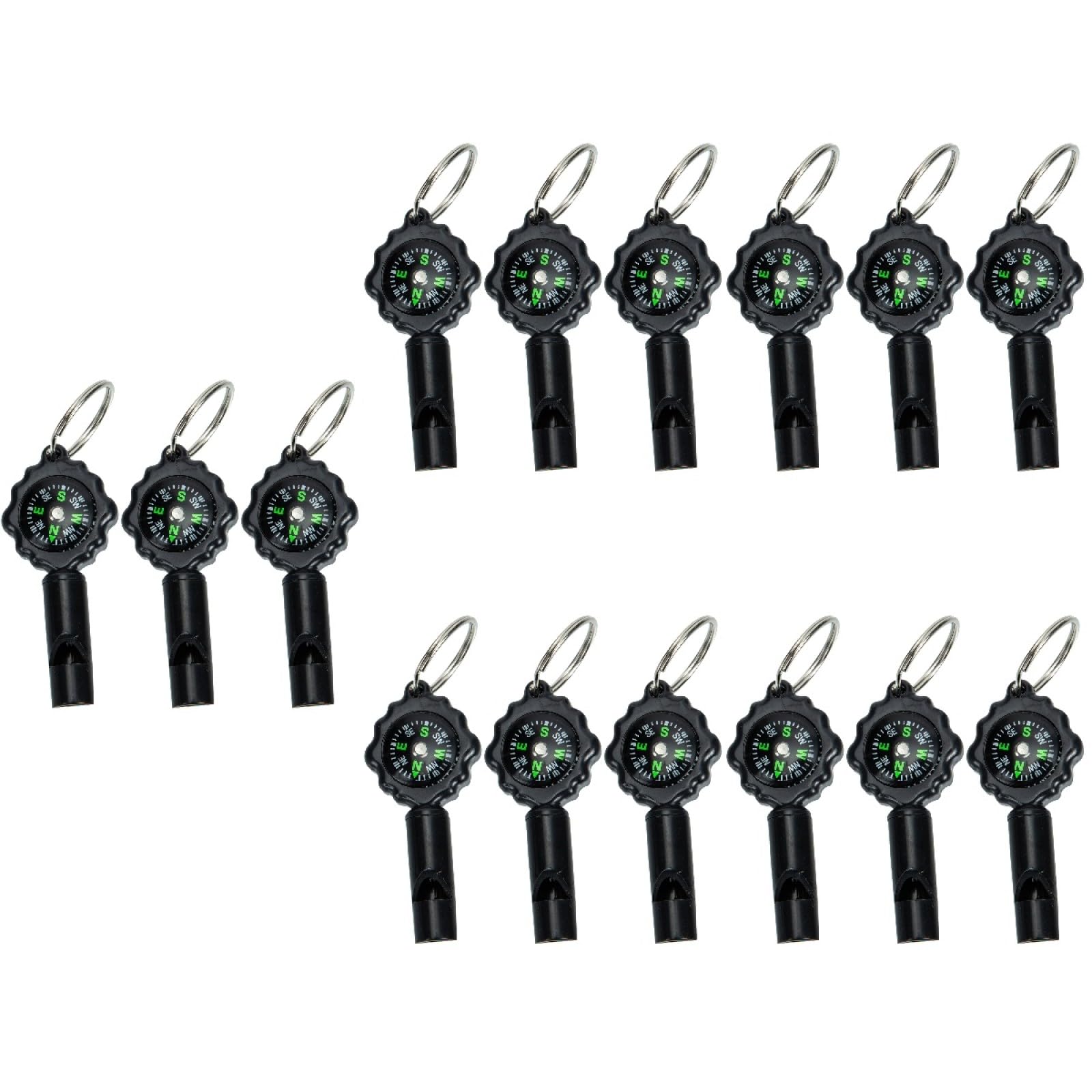 15piezas Silbato Multifuncional Con Brújula y Lanyard Accesorios De Supervivencia Para Camping Senderismo y Actividades Al Aire