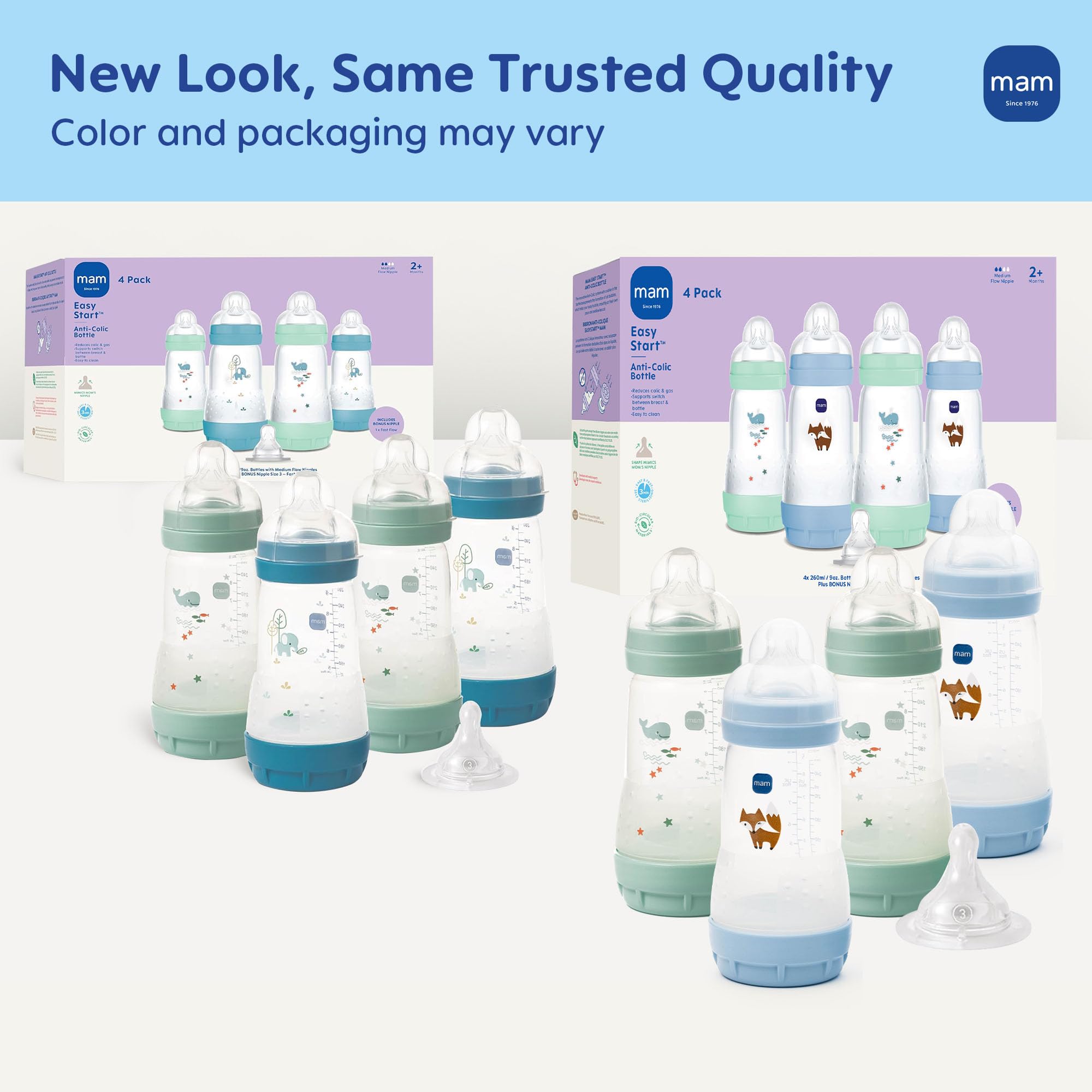 Amazon.com : MAM 9oz Easy Start Anti-Colic+ Wide Neck Baby Bottle