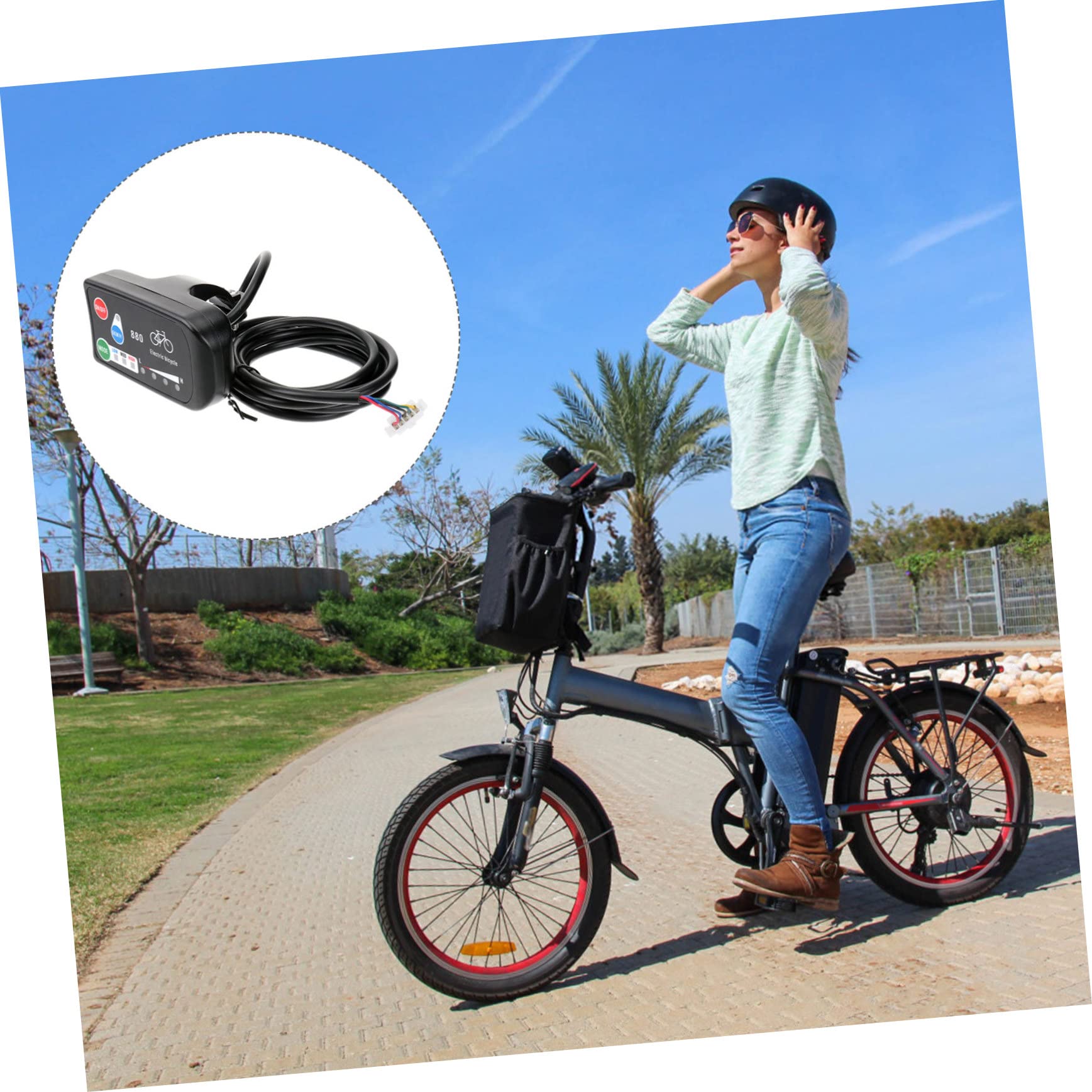 HANABASS Mountain Bike Control Panel Assisted Display Controller Easy to Operate Bike Accessory for Electric Bicycle Gear Power and Mode Indicator