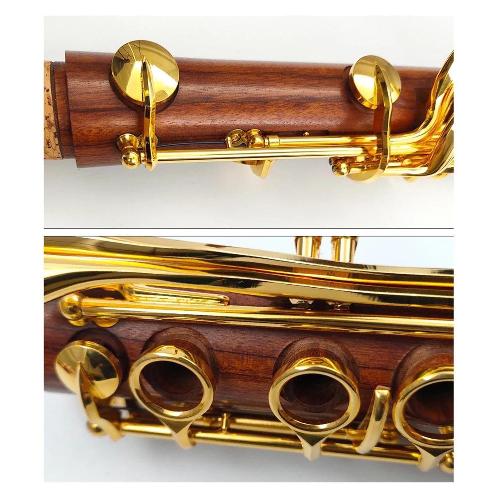 Clarinete Profesional Clarinete Profesional De Madera Roja Tono Bb Instrumento De Clarinete De 17 Teclas Chapado En Oro Con Accesorios