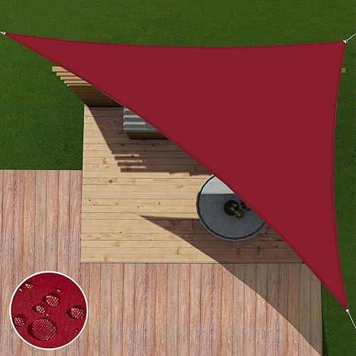 Patio Paradise Sun Shade Sail 14' x 23' x 26.9' Right Triangle Canopy Waterproof 260GSM UV Block Durable Awning Canopy Outdoor Garden Backyard Red Customized