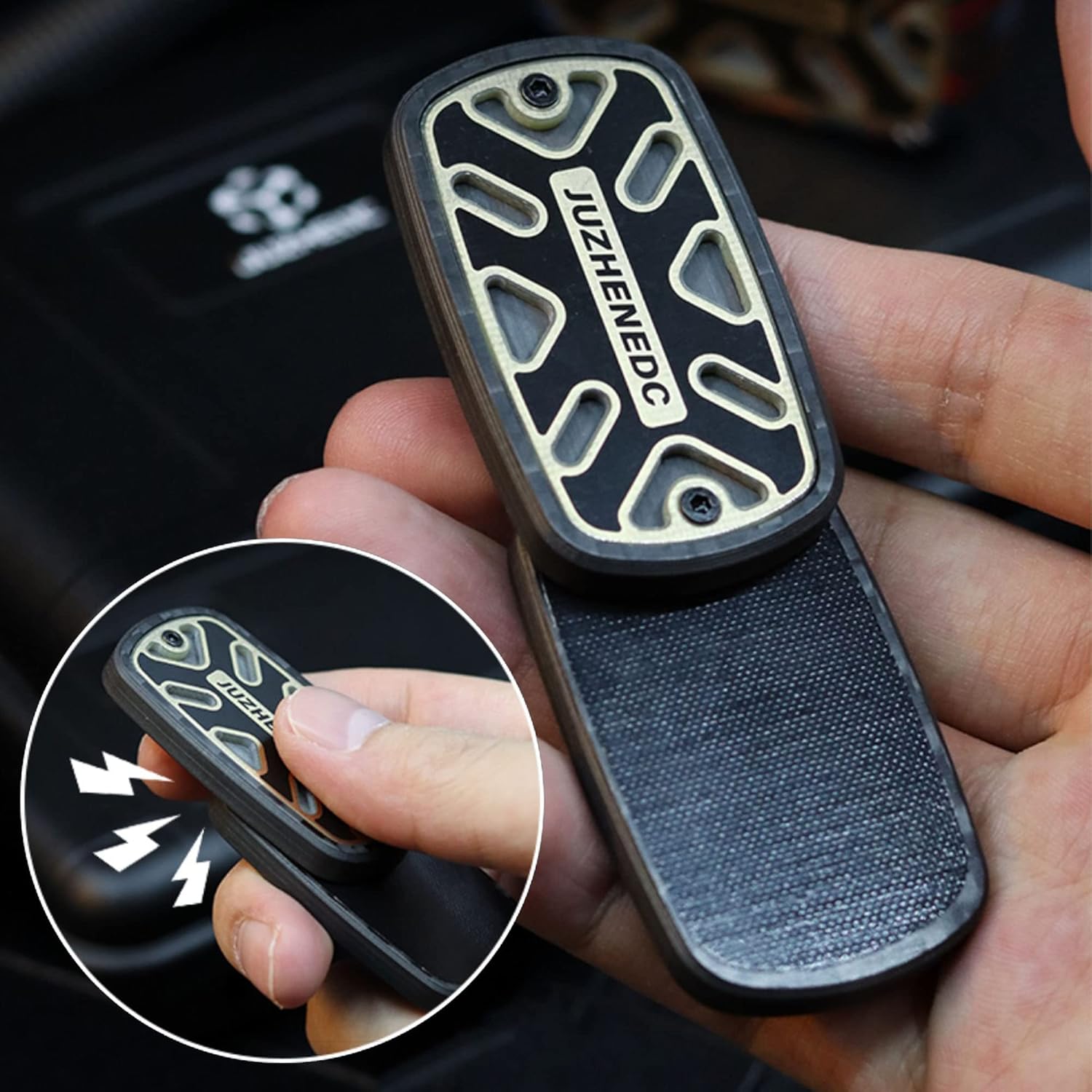 Fidget Slider Carbon Fiber EDC Finger Tip Toy Pocket Relieve Anxiety Fidget Toy for Adult,Style 1
