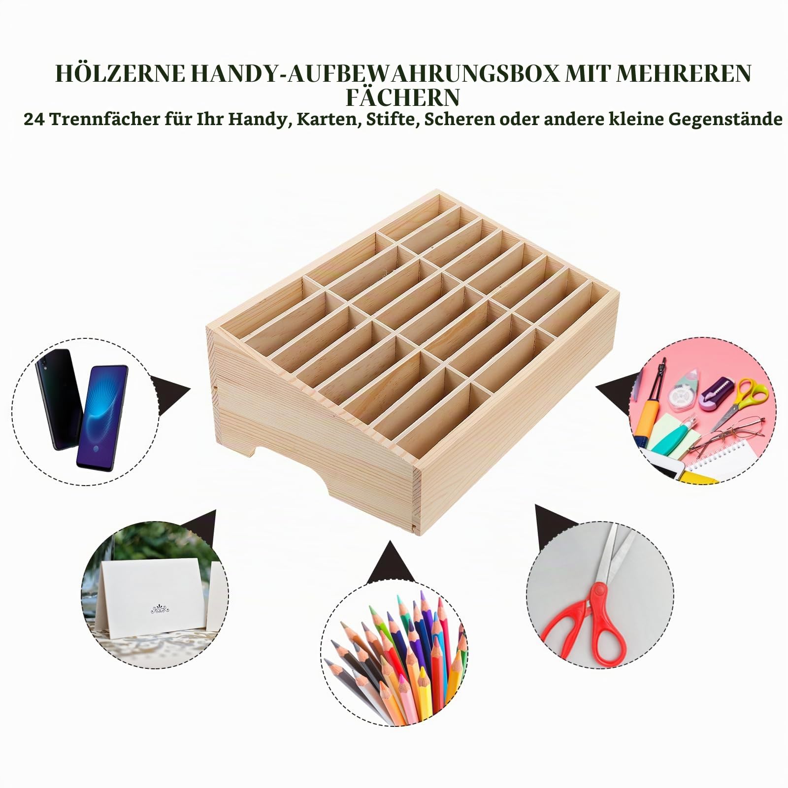 Operitacx Kasten Handy Aufbewahrungsbox Tischtelefon Telefon-display-rack Aufbewahrung Für Bleistiftpinsel Handy-rack-display Bleistift-handyhalter Holztisch Ablagetisch Hölzern Mehrere Büro