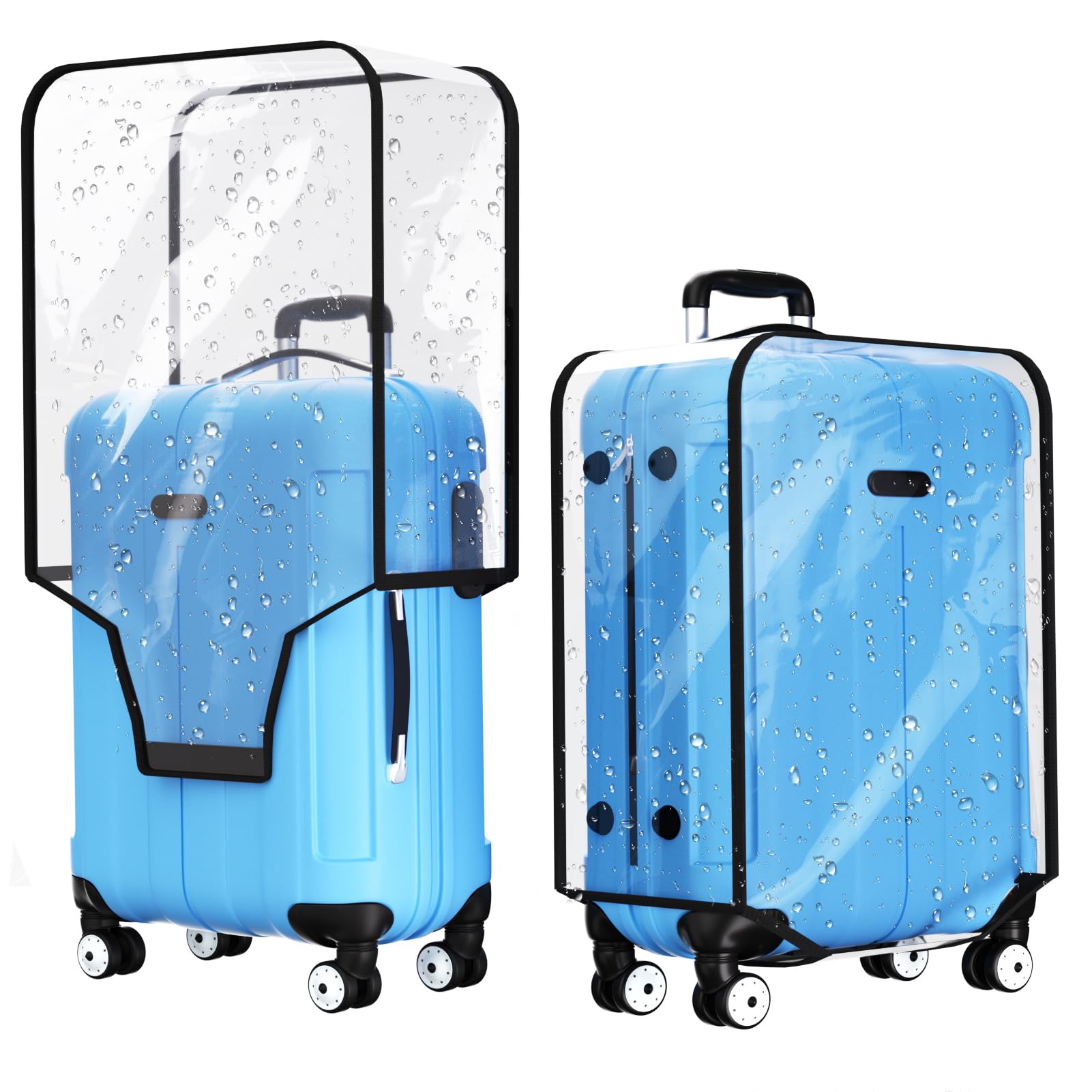 TKOLLI2 Pcs Transparent Suitcase Cover Protector, Portable Travel Luggage  Cover Clear Waterproof Dustproof Wear Resistant Reusable PVC Trolley Case