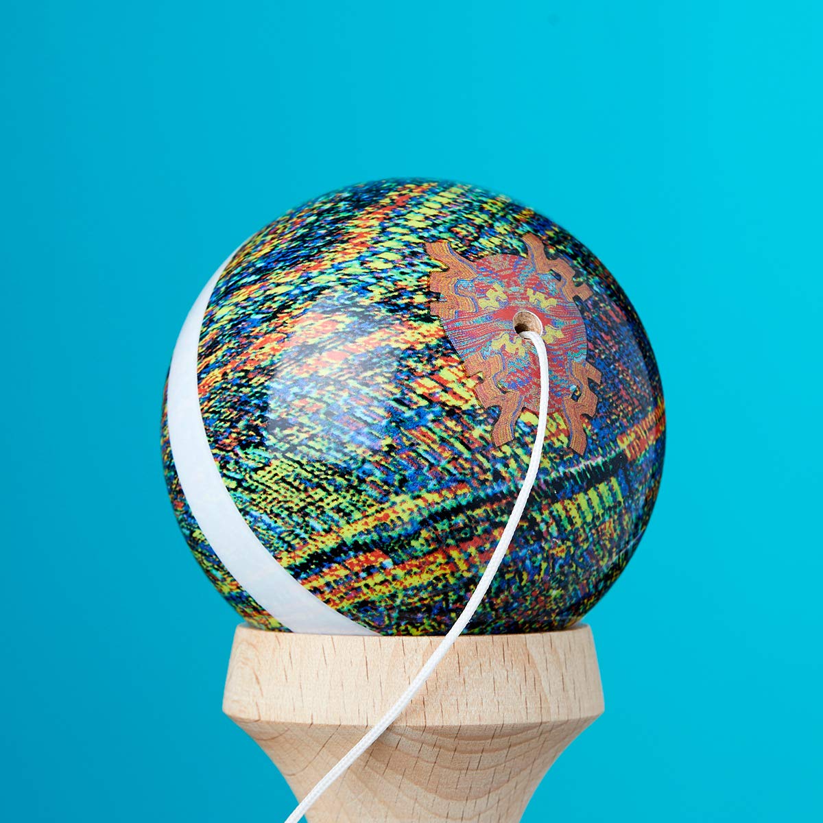 KROM - Kendama Pro NOIA 5 - Oryginalny japoński bilboquet - Drewniana zabawka dla dorosłych i dzieci - Opakowanie: Zapasowy sznurek + Darmowe naklejki