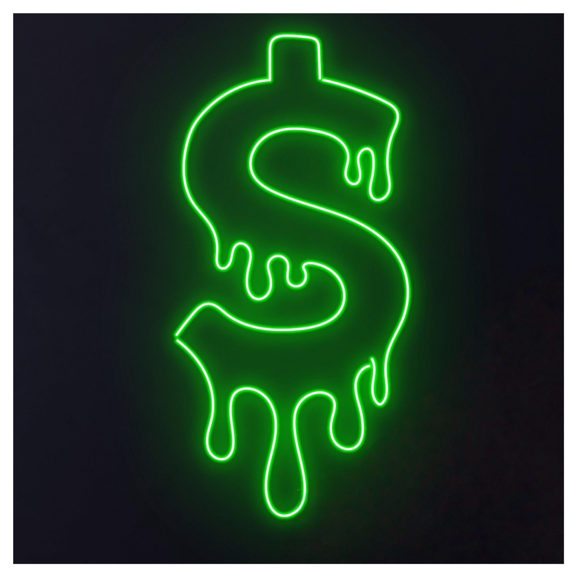 RONGCH Hanging Art Signs Dripping Dollar Neon Sign Money LED Light Dimmable for Shop Store Game Room Pub Party Business Wall Decor 45cm