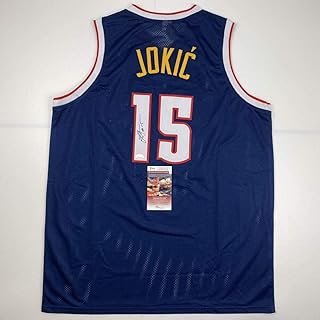 Autographed/Signed Nikola Jokic Denver Dark Blue Basketball Jersey JSA COA