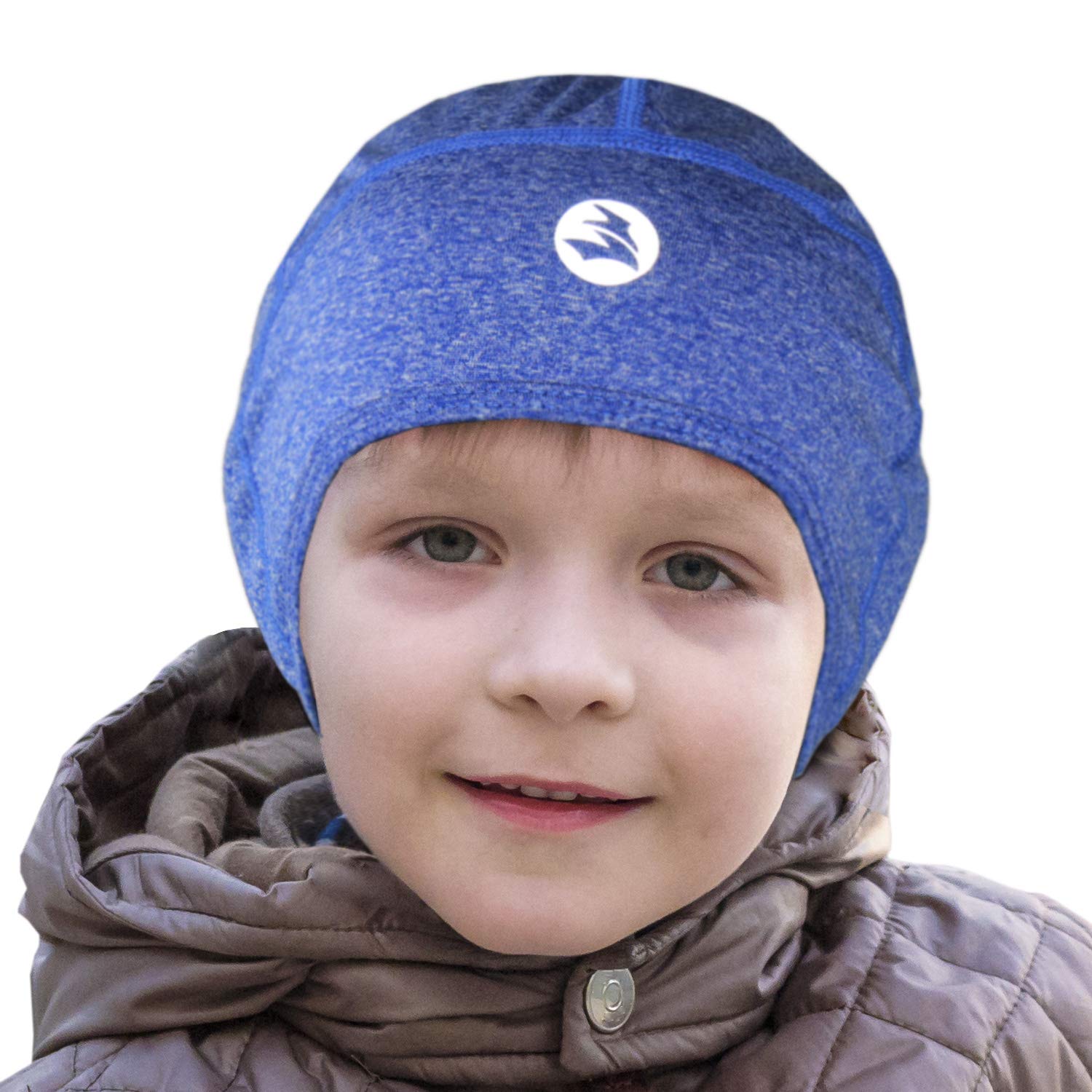 EMPIRELION Kids Lightweight Helmet Liner Teens Thin Thermal Skull caps Cover Ears Beanie Child Running Hats for Boy & Girl (Royal Blue Mel.ï¼šKids)