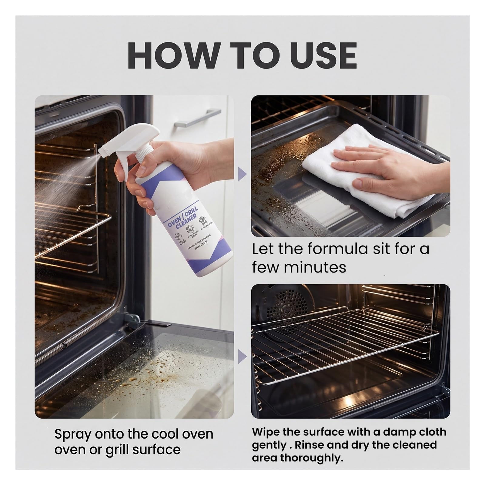 Limpiador de hornos y parrillas 237 ml, elimina eficazmente las manchas mantiene la cocina limpia for cocinar todos los días(1pcs)