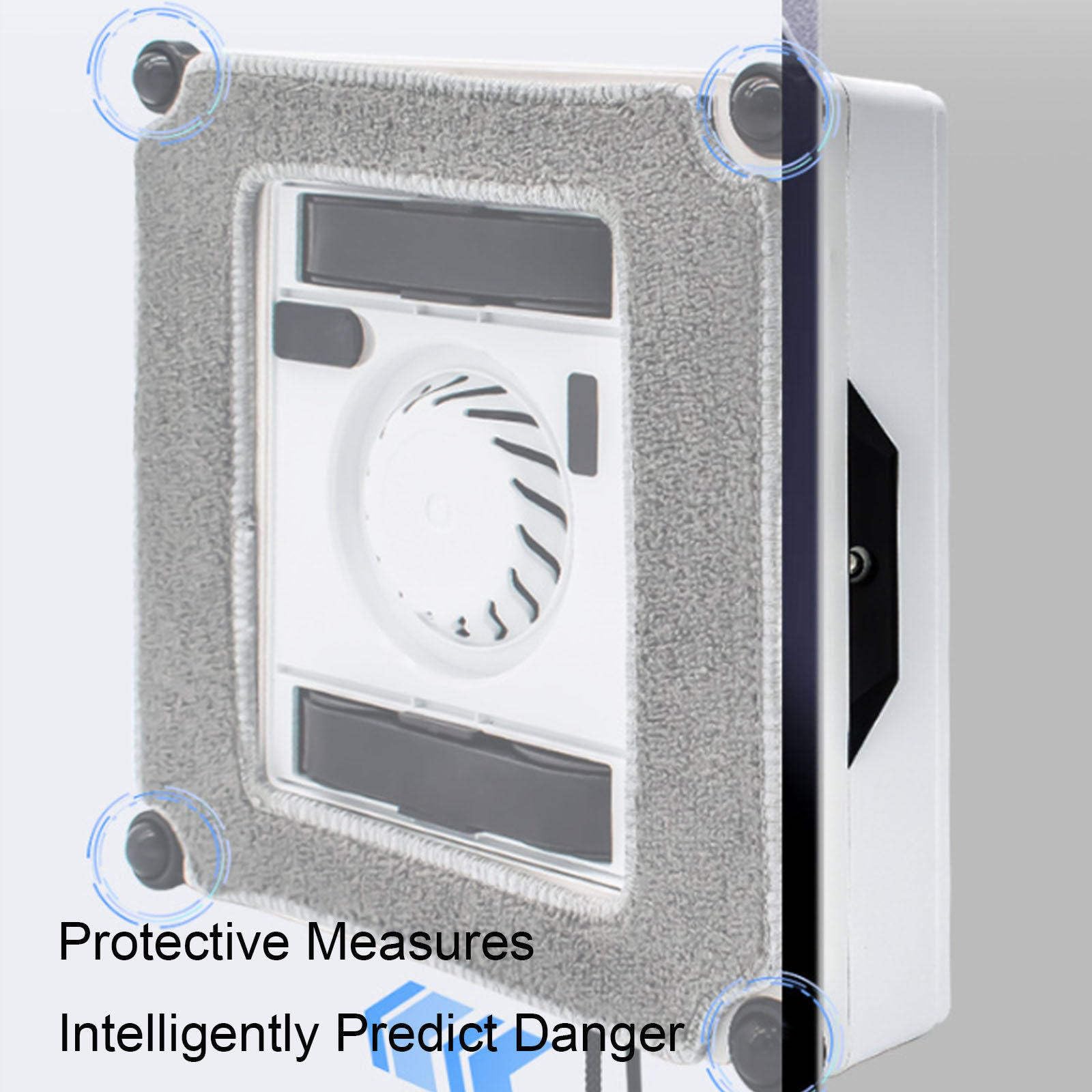 Robot Limpiador De Ventanas Con Doble Rociador De Agua, Robot De Limpieza De Vidrio Inteligente De 2500 Pa, Aspirador De Ventanas Con Tanque De Agua De 50 Ml/Cuerpo Ultrafino De 6,8 Cm,White