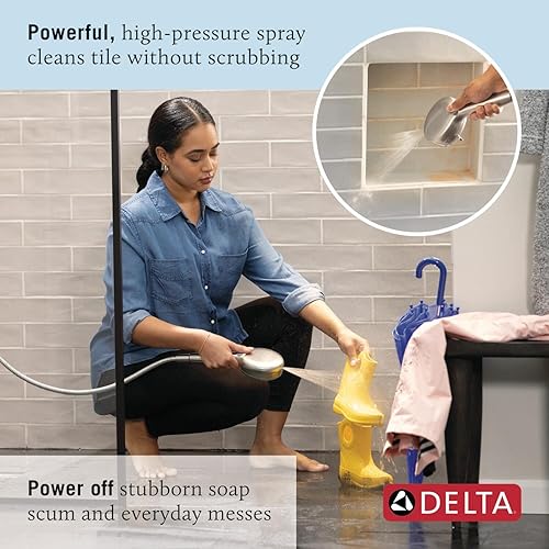 Miniatura 3 de Delta Faucet ProClean - Cabezal de ducha cromado con pulverizador de alta presión, cabezal de ducha de mano, 6 ajustes de pulverización, cromado