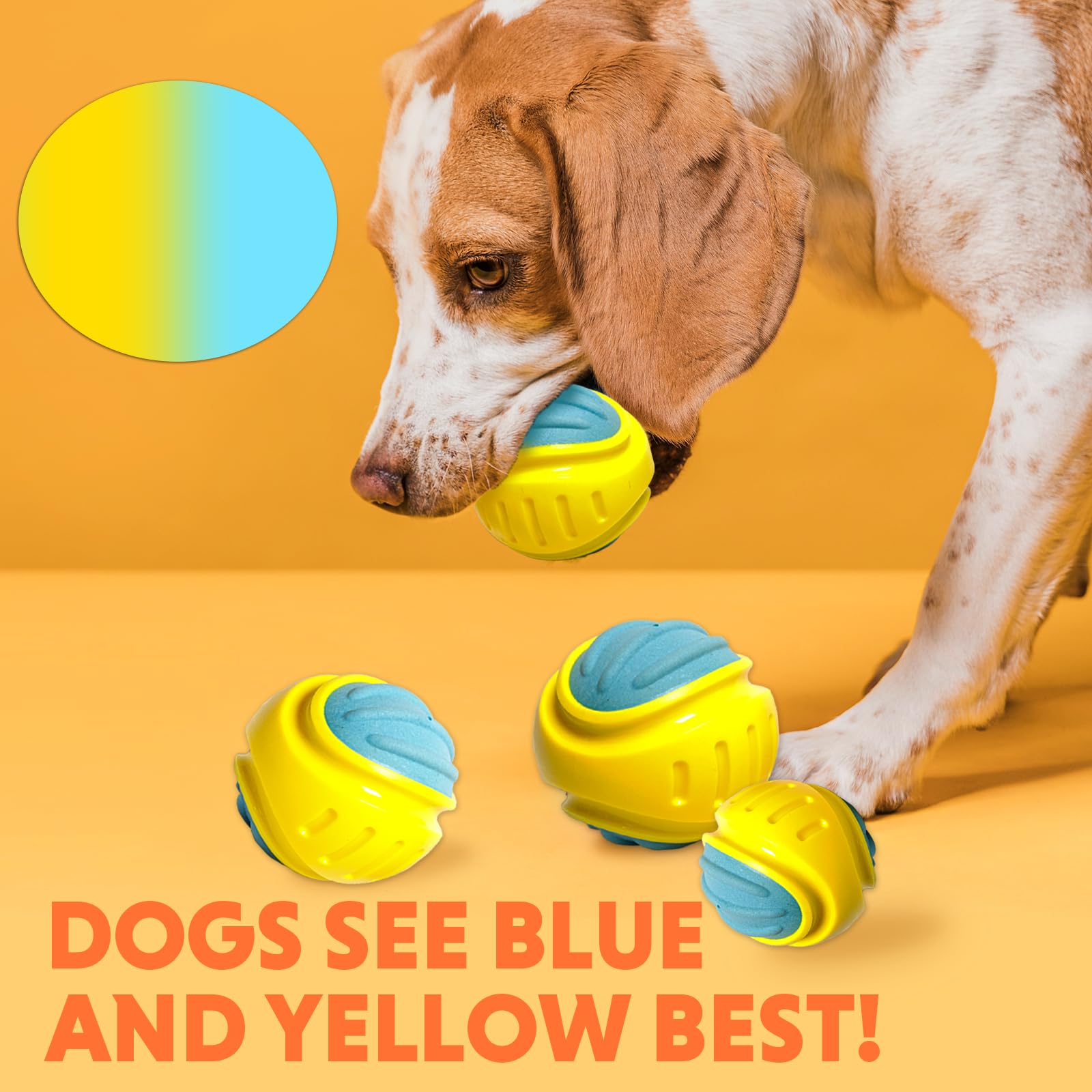 LaRoo Interactive Dog Ball, High-Bounce Squeaky Fetch Balls for Dogs Floating Water Pet Toys, Dog Chew Toys Relieves Anxiety - Image 2