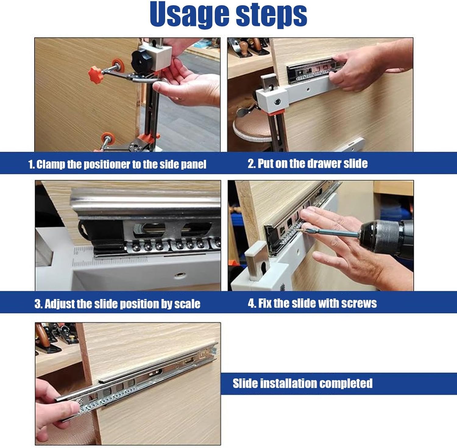 Cabinet Hardware Jig - Adjustable Furniture Mount Guides | Cabinet Drawer Slide Jig,for Home Kitchen Dresser Woodworking Carpentry Toolbox
