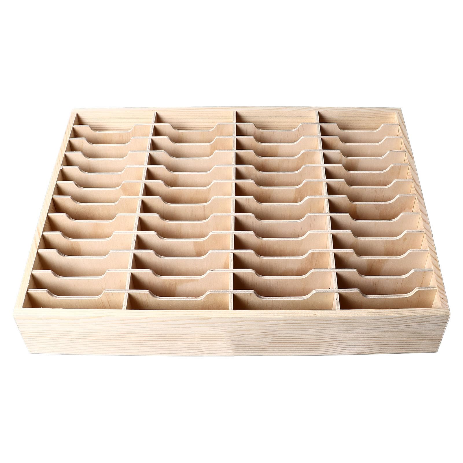 Scatola Porta Cellulare Organizer in Legno di Grande capacità 48 Scomparti per Casa, Ufficio, Classe, Legno di Pino Premium