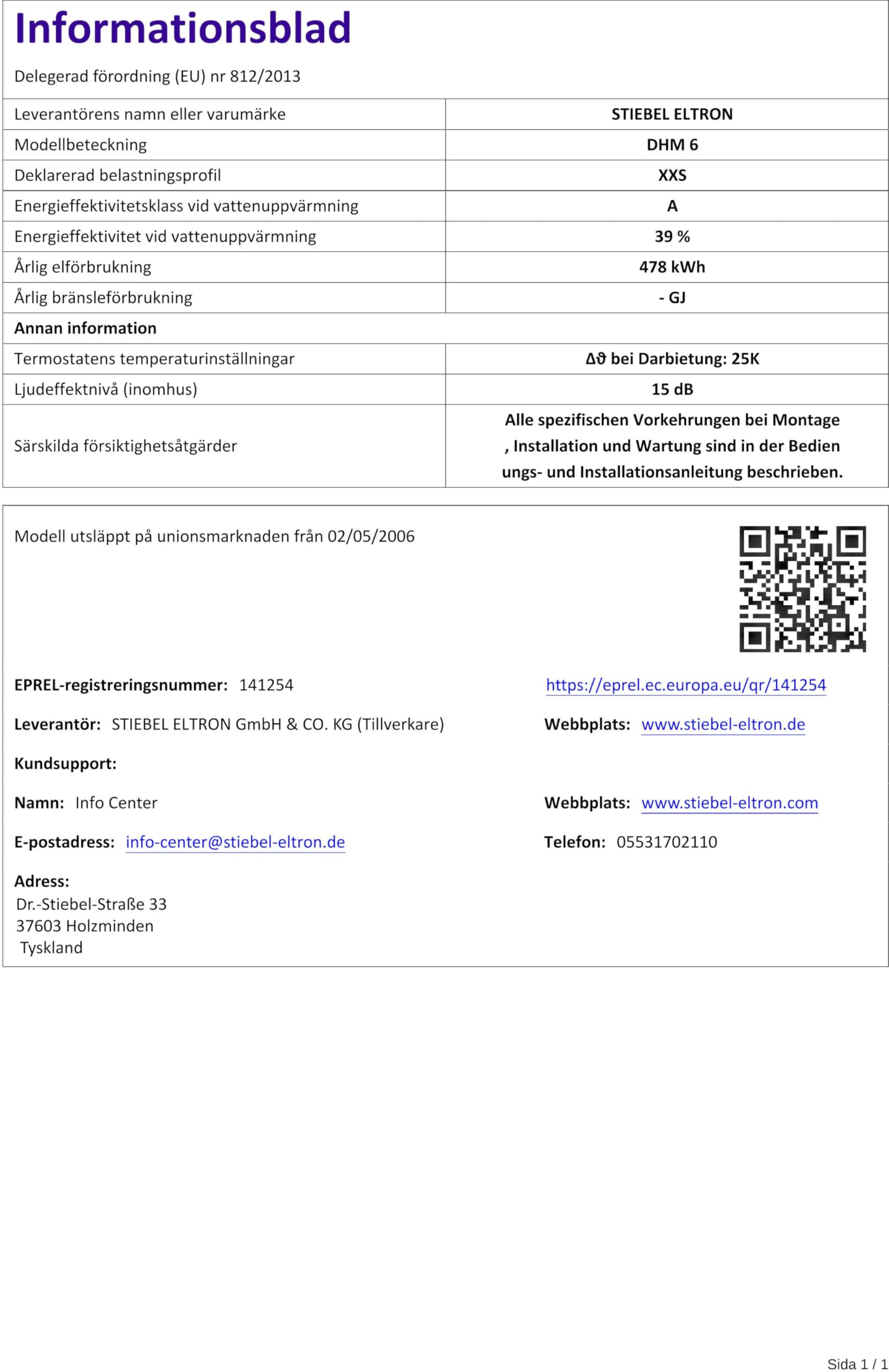 STIEBEL ELTRON Mini natychmiastowy podgrzewacz wody DHM 6 idealny do mycia umywalek ręcznych, urządzenia bez ciśnienia, instalacja pod atramentem, 3,2 l/min, 185473, biały