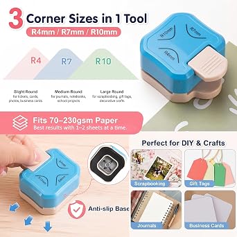 Jetec Scrapbook Supplies Kit, 12 Pcs Paper Craft Tools Set with A4 Paper Trimmer, 3-in-1 Corner Rounder, 4 Double-Sided Tapes & 6 Decorative Craft Scissors for Scrapbooking, Card Making, DIY