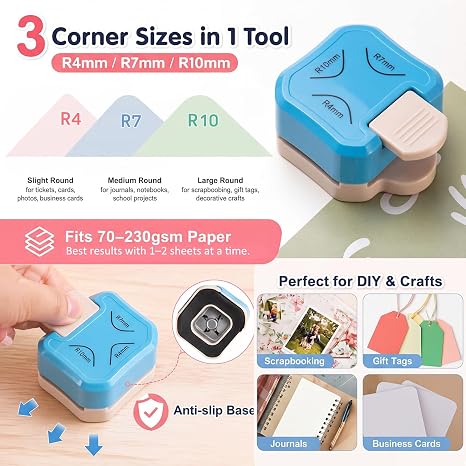 Jetec Scrapbook Supplies Kit, 12 Pcs Paper Craft Tools Set with A4 Paper Trimmer, 3-in-1 Corner Rounder, 4 Double-Sided Tapes & 6 Decorative Craft Scissors for Scrapbooking, Card Making, DIY