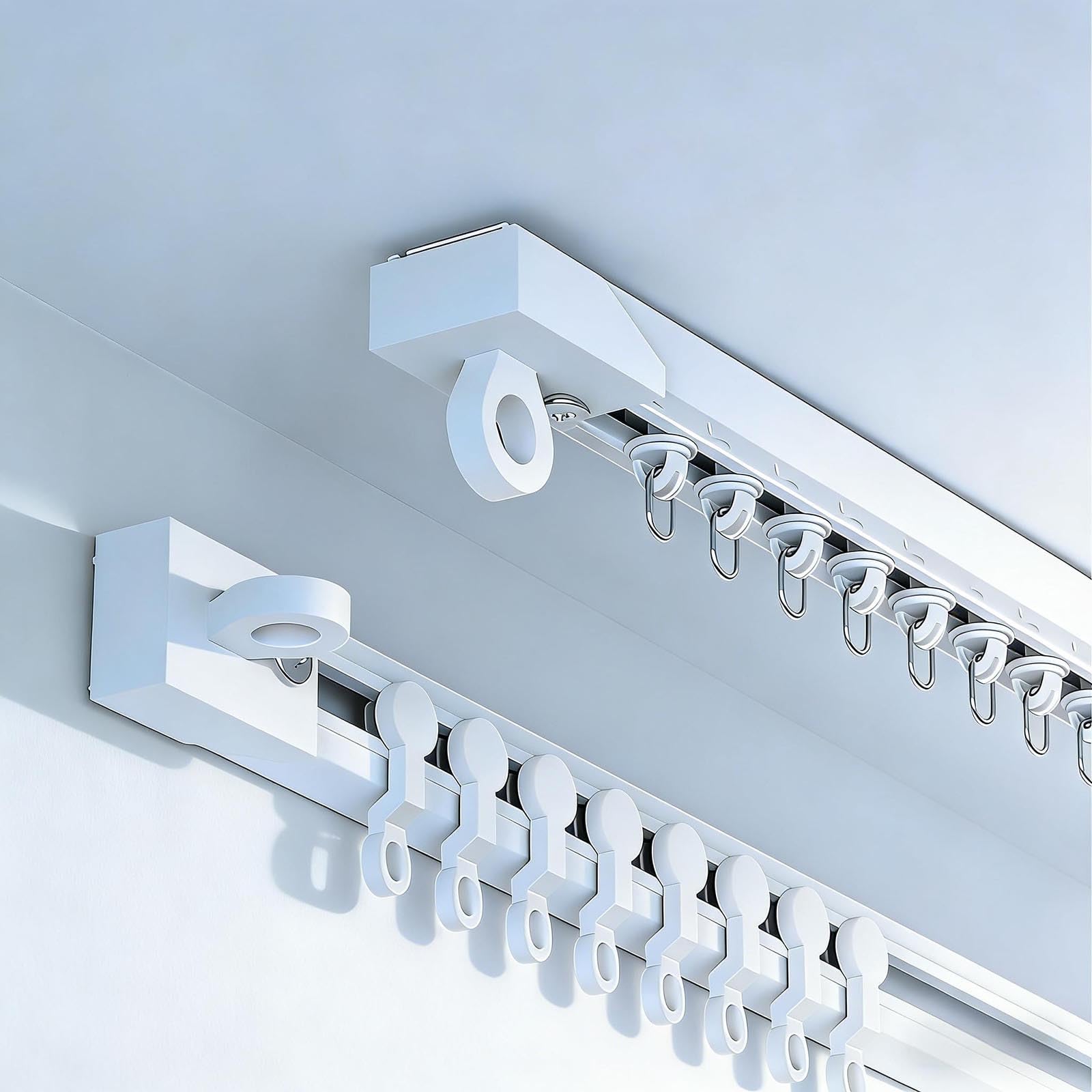 Rail de Rideau Auto-Adhésif pour Plafond Et Mur 1m 2m 3.0m 4m 5m Rail de Rideaux Plafond Adhesif Sans Percage pour Chambre Douche Placard Et Camping-Car(3.5m)