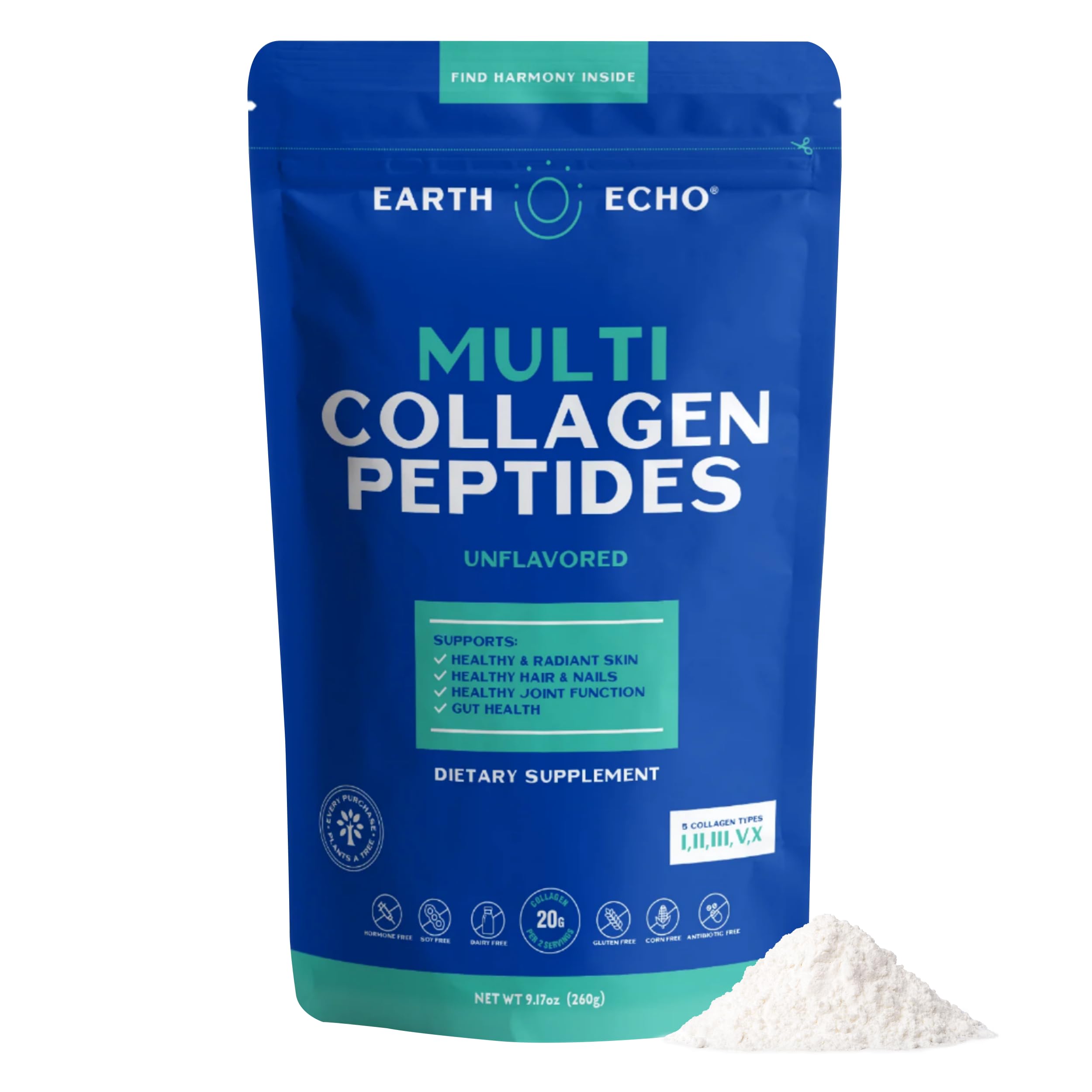 - Multi Collagen Peptides Powder - Unflavored Hydrolyzed Collagen with Vitamin C & Hyaluronic Acid for Skin, Joints, Gut & Immunity - Non-GMO, Dairy-Free, Keto-Friendly - 26 Servings