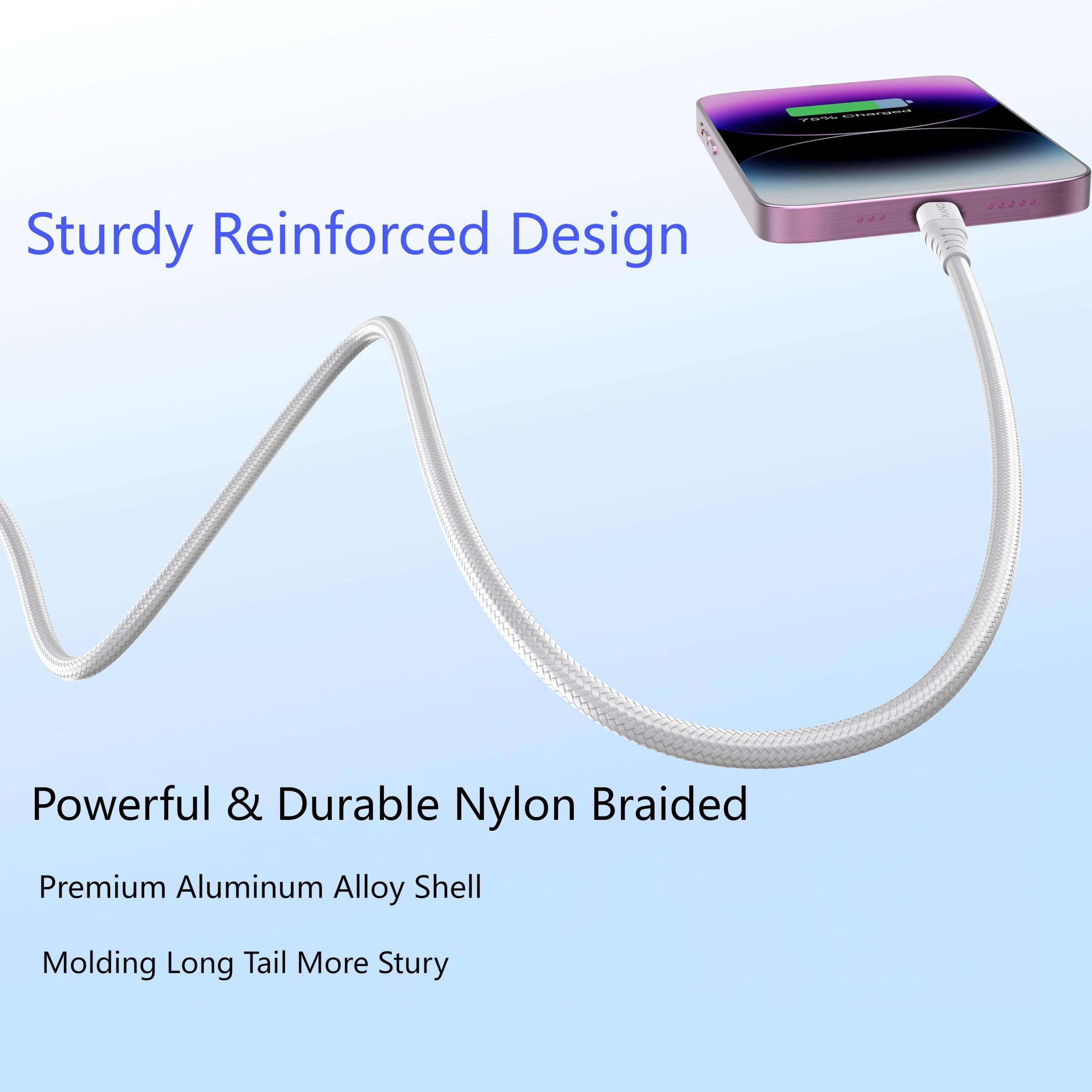 Inkax Câble Pour IPhone USB Vers Lightning Recharge Rapide Blanc Prix Maroc