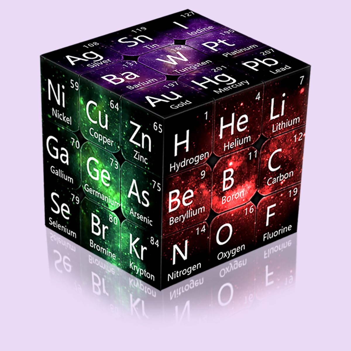 3x3 Speed Cube Periodic Table 3x3 UV Printing Chemical Elements Cube 3x3x3 Magic Cube Puzzles Black Stickerless Sturdy and Smooth Speed Cube Puzzles Educational Games Toy for Kids and Adults