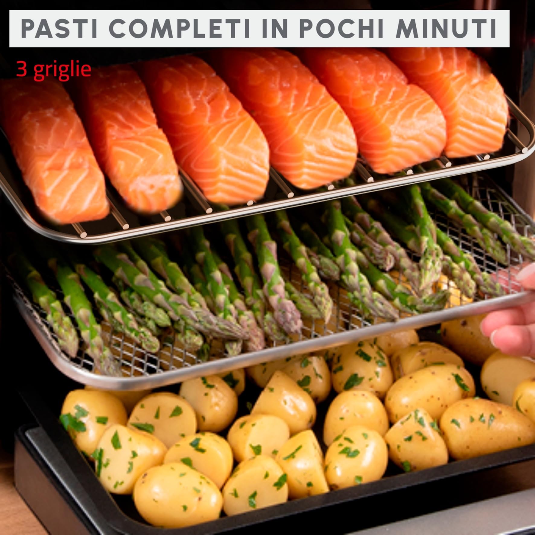 Moulinex Easy Fry Multifunction, Friggitrice ad Aria Versatile 15L/1.5kg per 6 Persone, 1800W, Tecnologia Extra-Crisp, 10 Programmi di Cottura, Esperienza Personalizzata con My Moulinex, AL556D