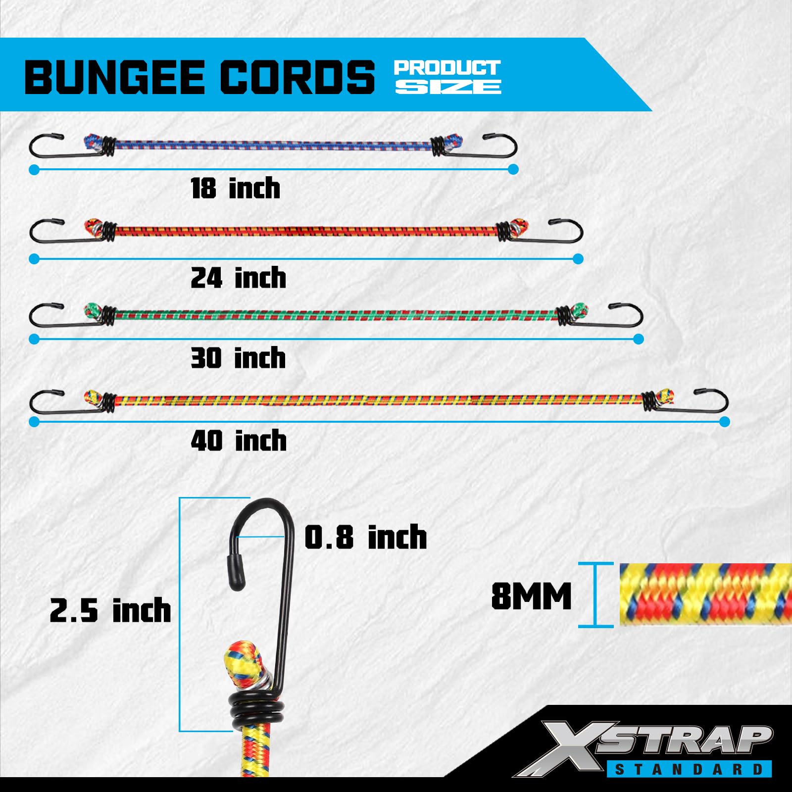 XSTRAP - Kit elastico standard da 14 pezzi