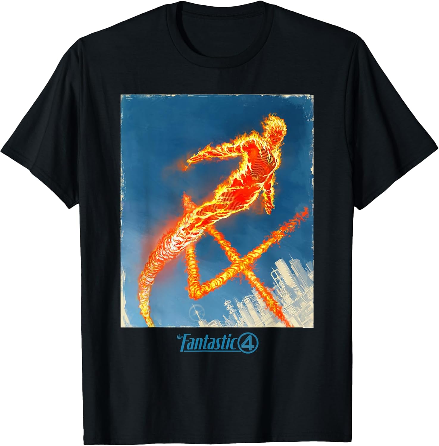The Fantastic Four: First Steps Human Torch Fire Logo T-Shirt