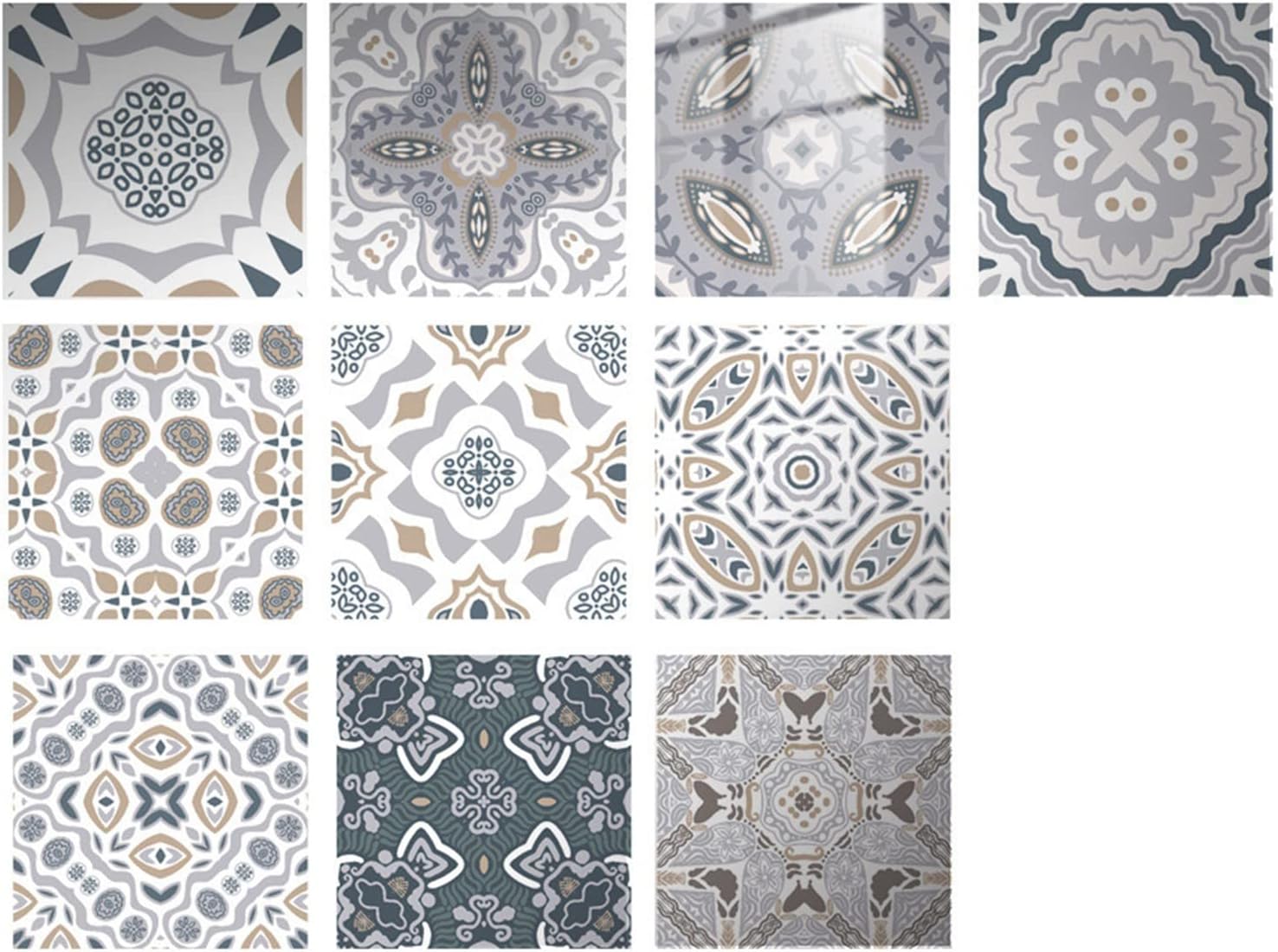 FRAKYEN 10 Sheets Self Adhesive Metal Mosaic Tiles Self Adhesive Tile Backsplash Self Adhesive