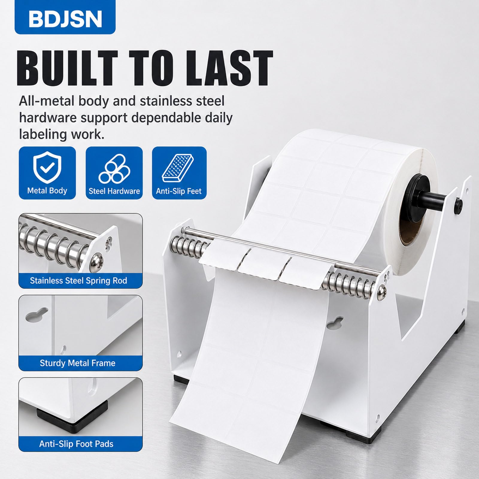 Manueller Tisch-etikettenspender 10–160 Mm Breite, Metall-etikettenablöser Für Rollen Bis 150 Mm Durchmesser, Rutschfeste Füße Für Verpackung, Einzelhandel, Lager