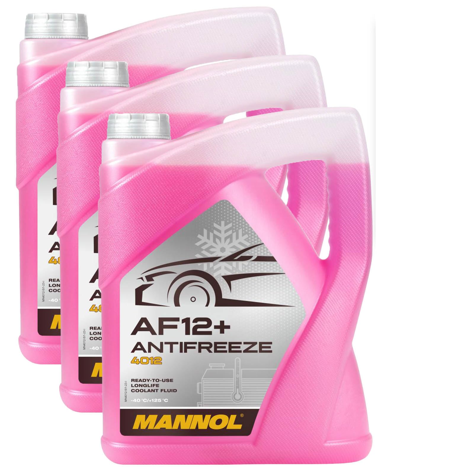 3X 5L Antifreeze Kühlerfrostschutz G12+ Kühlmittel Frostschutz Rot AF12+ bis - 40°C