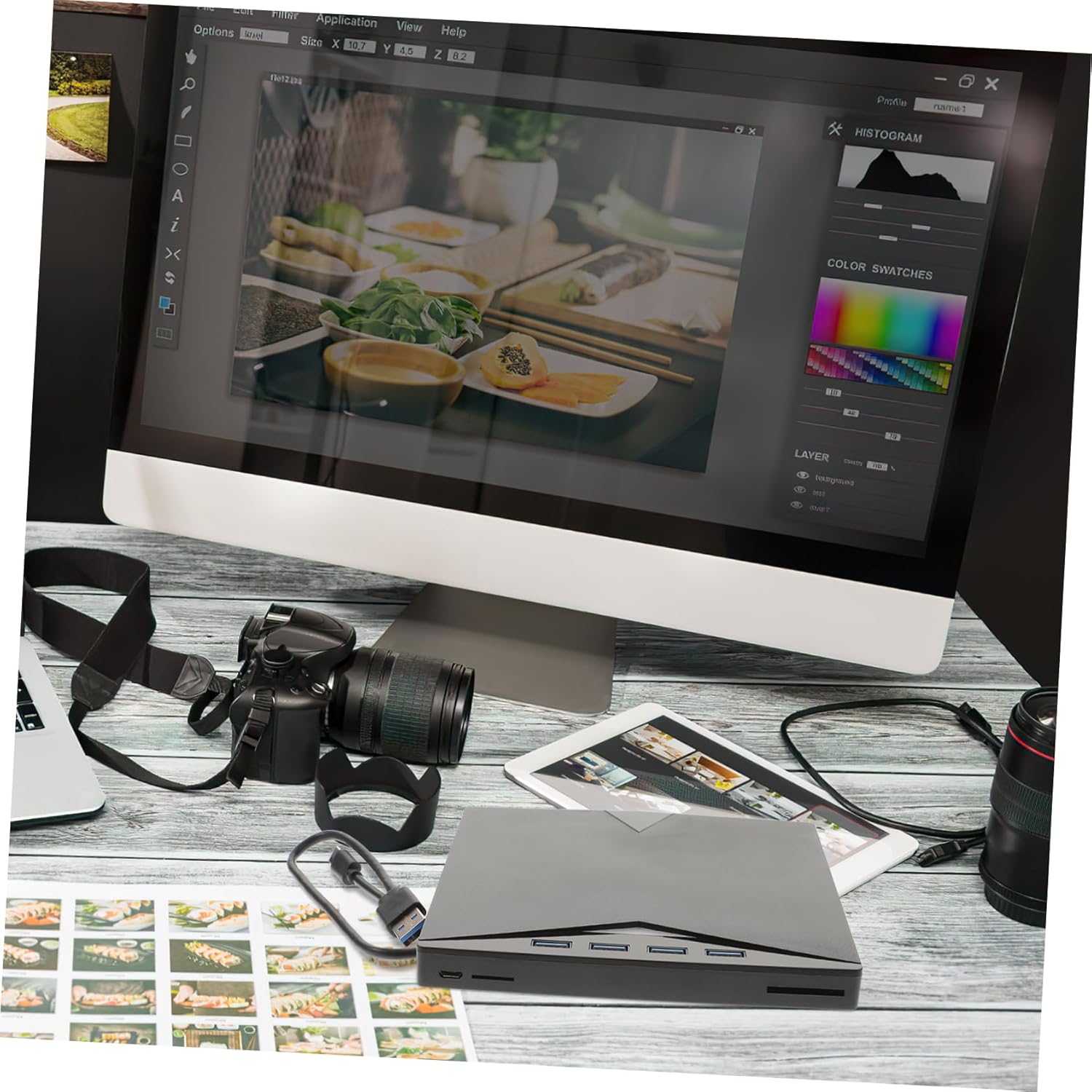 Housoutil External USB DVD Drive Portable Cd DVD Writer with Anti-Slip Design Fast Data Reading and Compatibility for Laptops and Desktops