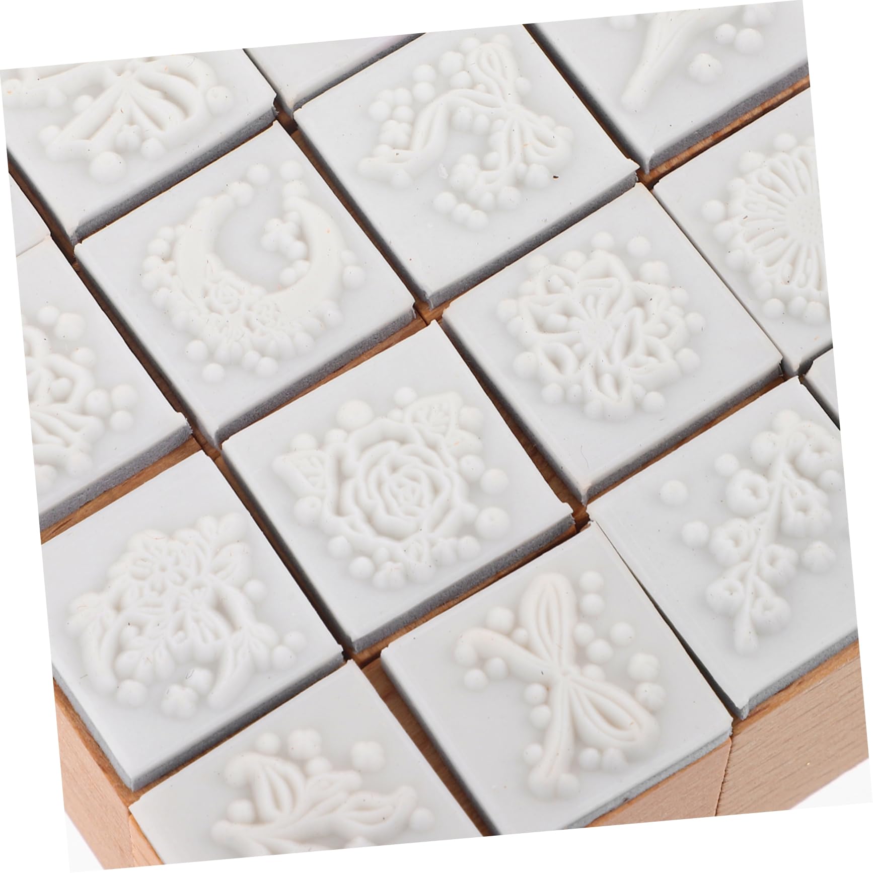 Uonlytech 3 Sätze Kinderstempel Dekorativ Blumen Klare Briefmarken Name Block Buchstempel Stempel Für Sammelalben Handgefertigter Holzstempel Hölzern Chocolate 16 Stück * 3