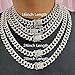 Men Women Hip Hop Crown with SAVAGE Pendant Necklace 13mm Crystal Cuban Chain Iced Out Bling Hiphop Necklaces Fashion Jewelry (Silver color1-18inch)