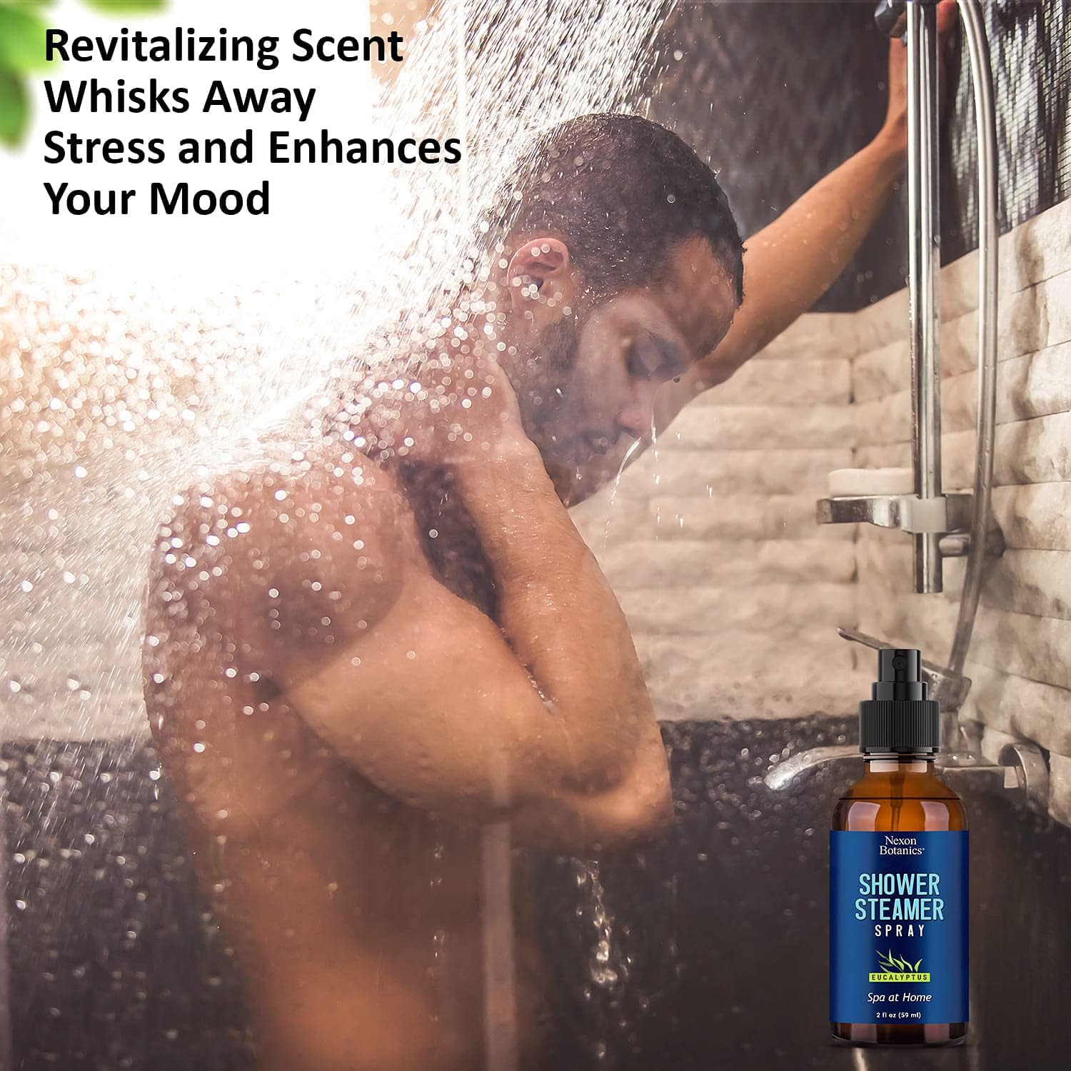 Eucalyptus Shower Steamer Spray 2 fl oz - Shower Aromatherapy Spray - Eucalyptus Shower Spray - Sauna Spa Steam Mist at Home, Room - Essential Oil Shower Eucalyptus Spray - Nexon Botanics