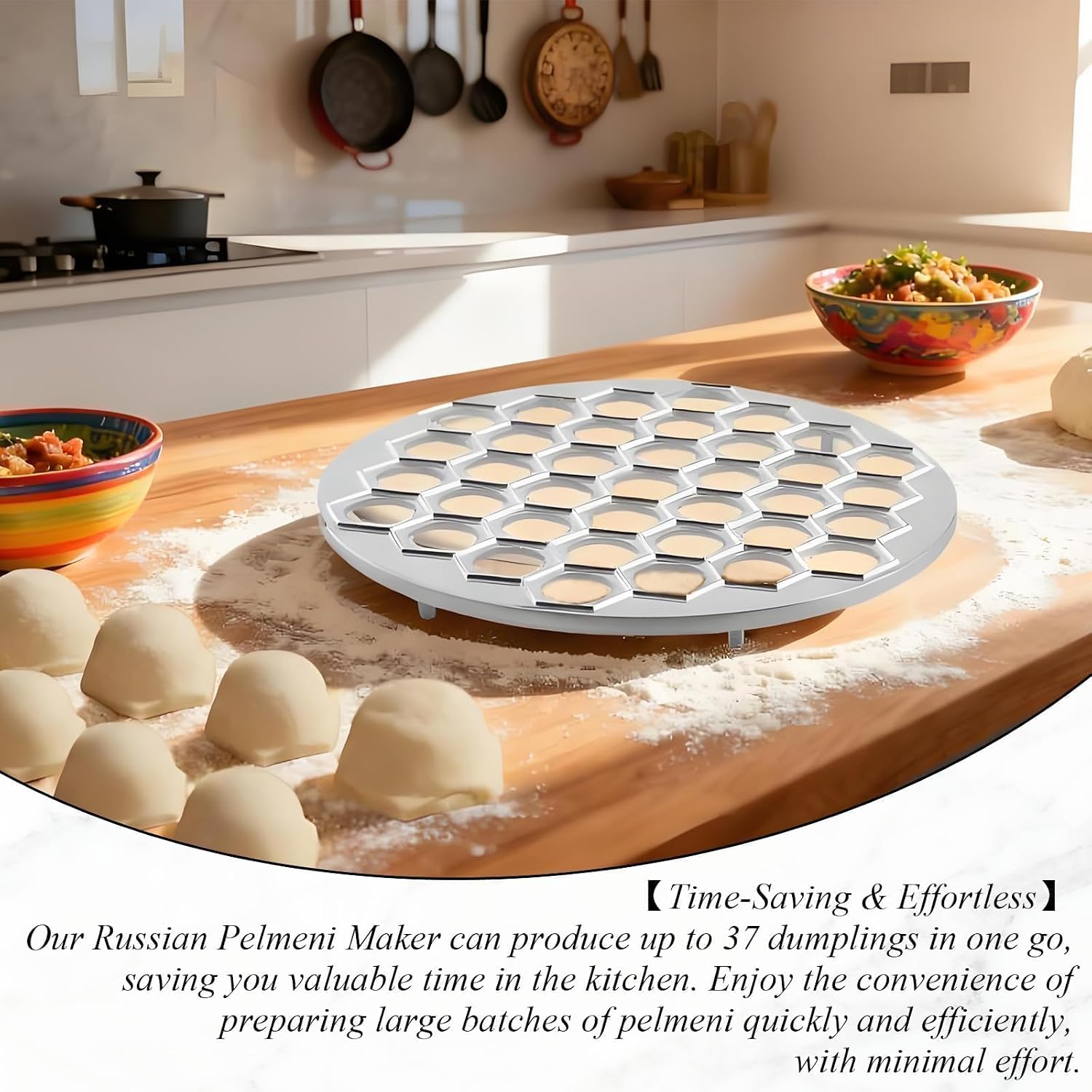 37-Hole Metal Ravioli Dumpling Mold, Russian Pelmeni Maker, Dumpling Maker Press, Pelmeni Meat Dumpling Mold, Pierogi Press, Ravioli Cutter, Heavy Duty Kitchen Gadget for Homemade Dumplings
