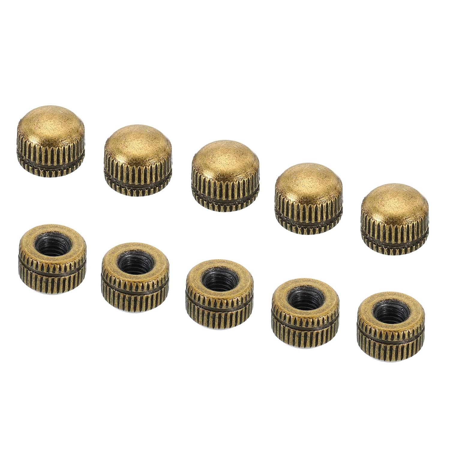PATIKIL M4x0.7 Cap Nut, 25 Pack Acorn Nut Screw Knob Cap Insert Bolt Cover Female Thread Knurled Decorative Hardware Fittings Light Fixtures Black