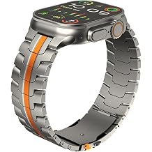 Titanium Band - Lightweight& Scratch-Resistant TA1 Titanium, Adjustable Replacement Strap with Folding Clasp, Compatible with Apple Watch