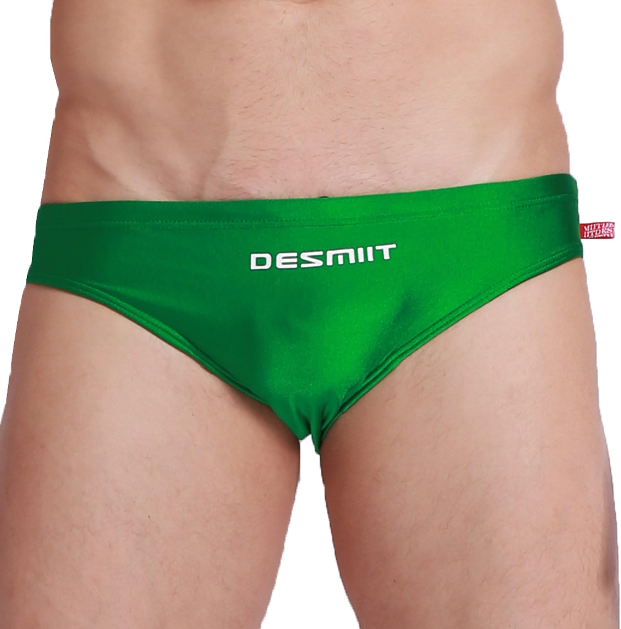 Men's Swim Briefs Beach Shorts Swimming Suits Sexy Bikini(Green US L)