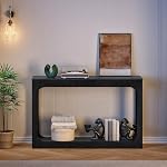 CHOEZON 47.2" Long Console Table, Entryway Table, Hallway Table, 2-Tier Behind Couch Table, Corridor Decor Stand, Narrow Rectangular with Storage for Living Room, Entry, Hallway, Black MXG03BB