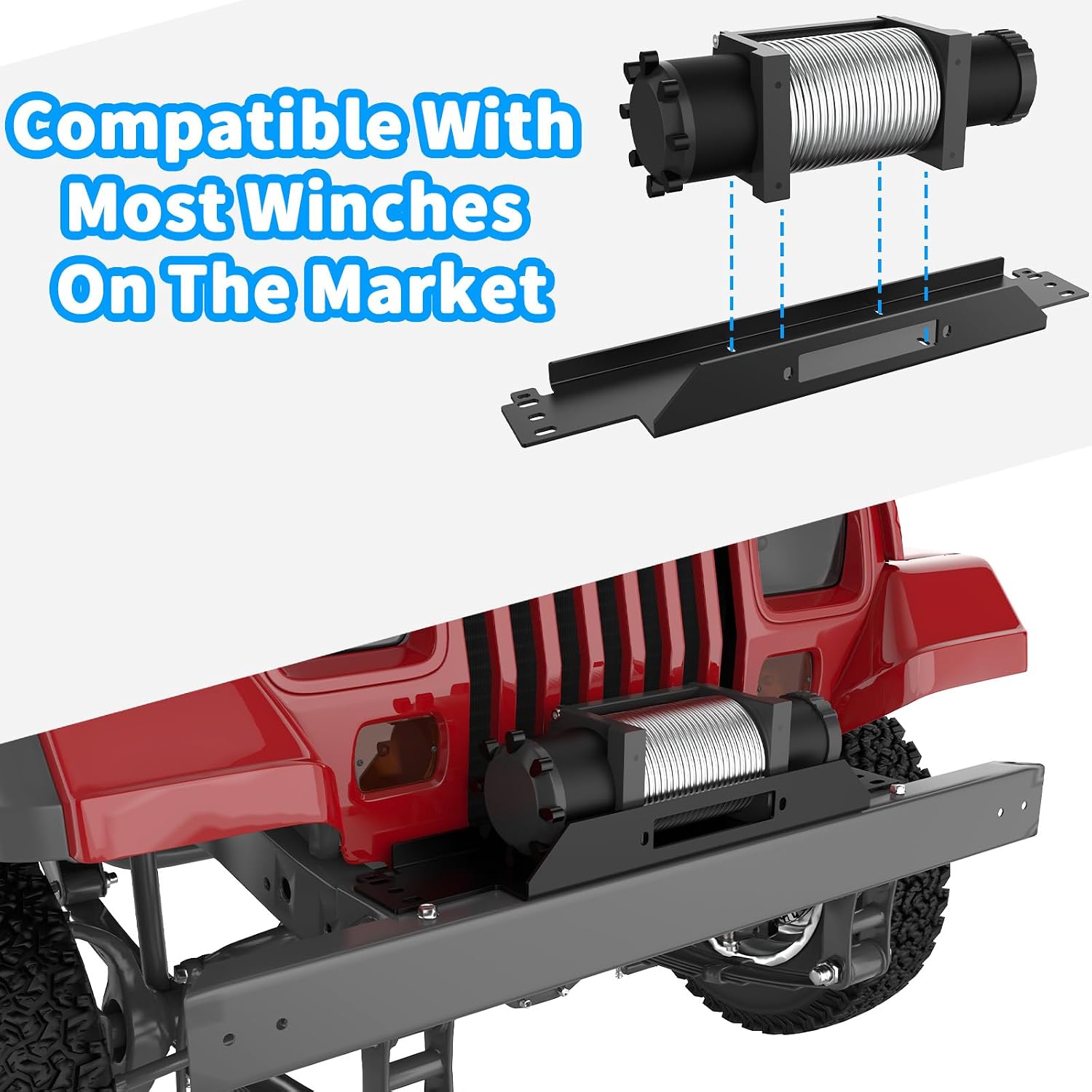Winch Mounting Plate Compatible with 1987-2006 Jeep Wrangler TJ/YJ