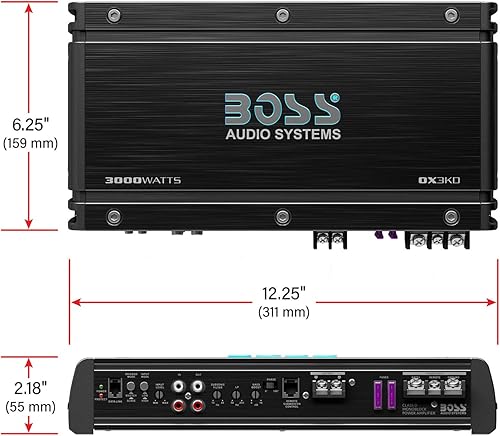 Miniatura 6 de BOSS Audio OX4.400 amplificador para auto con 4canales, 1,600W, rango completo, clase AB, 2-8ohmios estables, con transistor MOSFET y conexión modo
