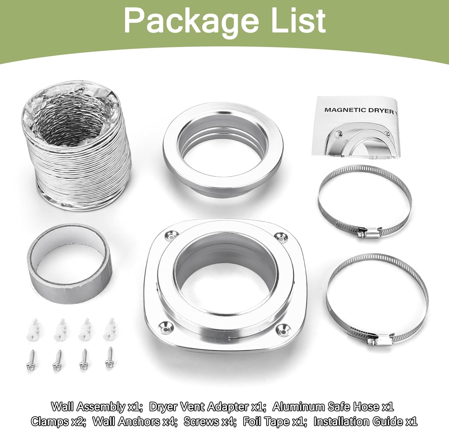 LATING Magnetic Dryer Vent Coupling, Quickly Clean Dryer Vent Hose Magnetic Connector Kit.