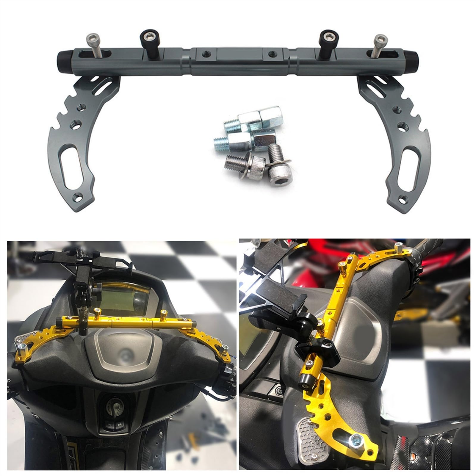 Barra De Equilibrio con Mango Dirección Sólida 22mm, Soporte para Teléfono Móvil, Navegación, Varilla Fijación para Yamaha YZF R7 YZFR7 2021-2022