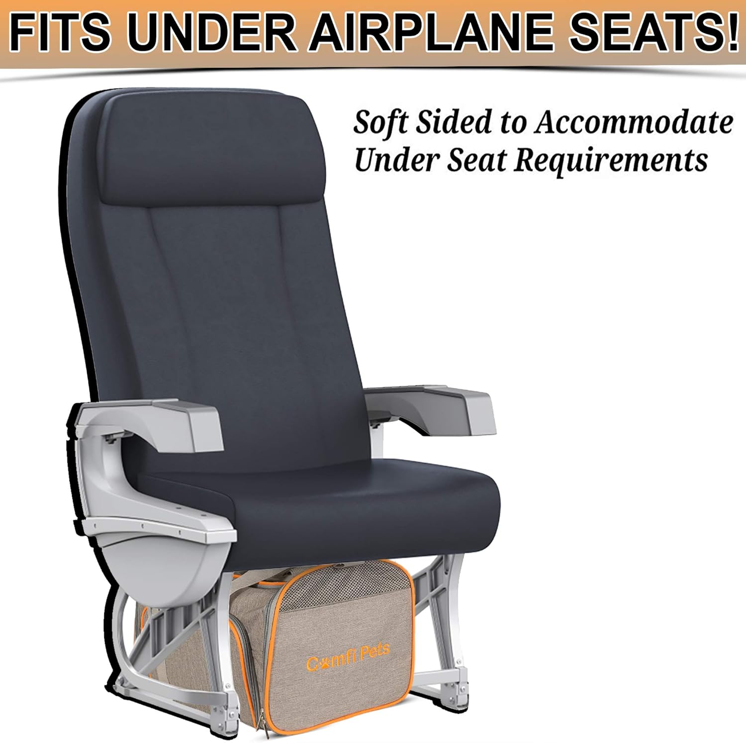 Comfi Pets Soft Sided Expandable Pet Carrier for Small Dogs Cats Airline Approved