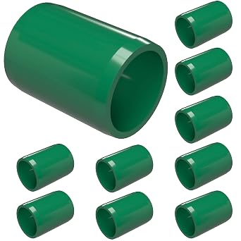 FORMUFIT 1/2 External Coupling Furniture Grade PVC Coupler in Green, Made in USA, UV-Resistant, Impact-Proof, 0.840 Actual Socket Diameter 10-Pack - F012ECO-GR-10