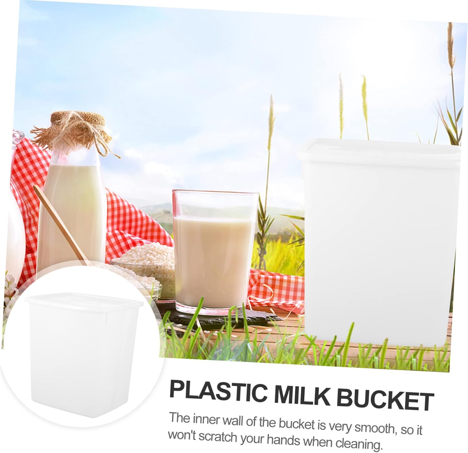 Thickened White Keg Water Container Plastic Milk Bucket for Cold Drink Lid Option